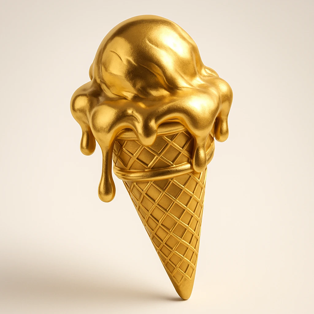 happy children with melting ice cream cones emoji