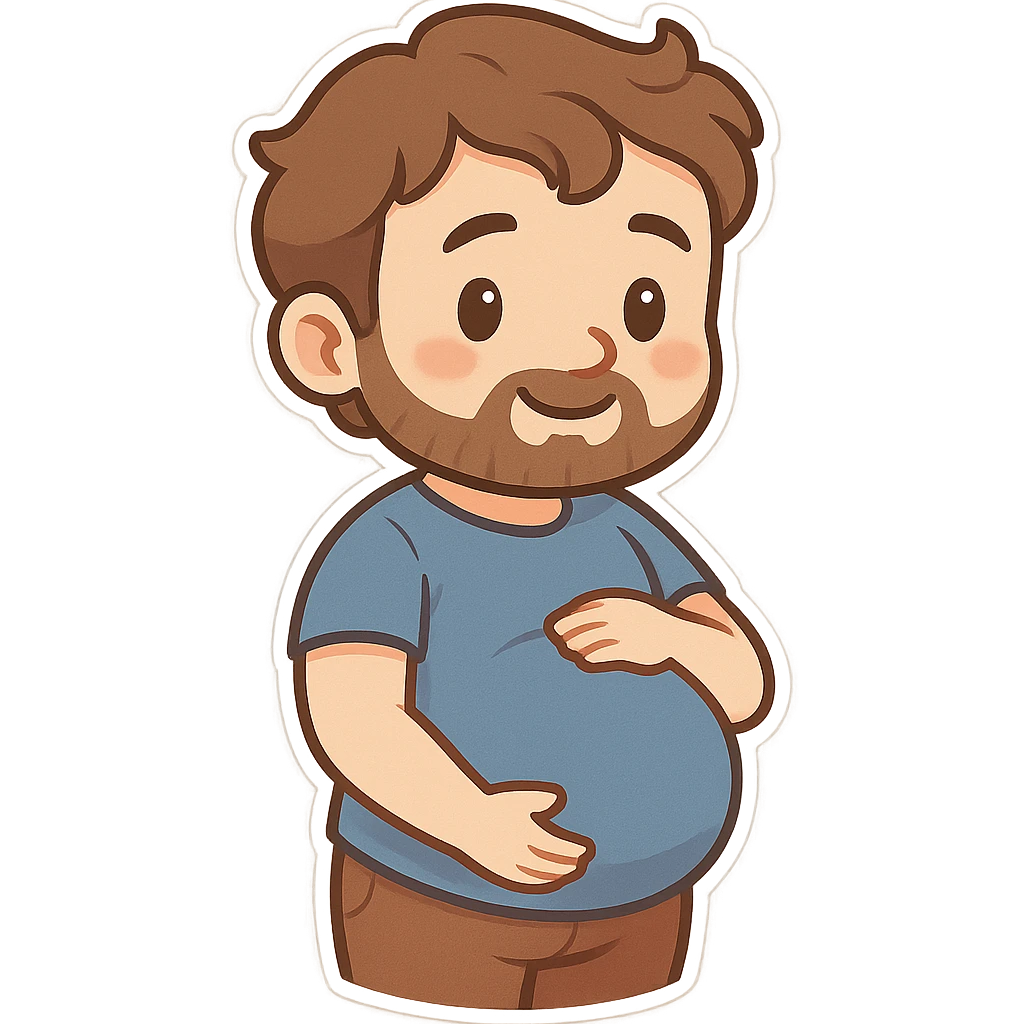 pregnant man, cartoon style emoji