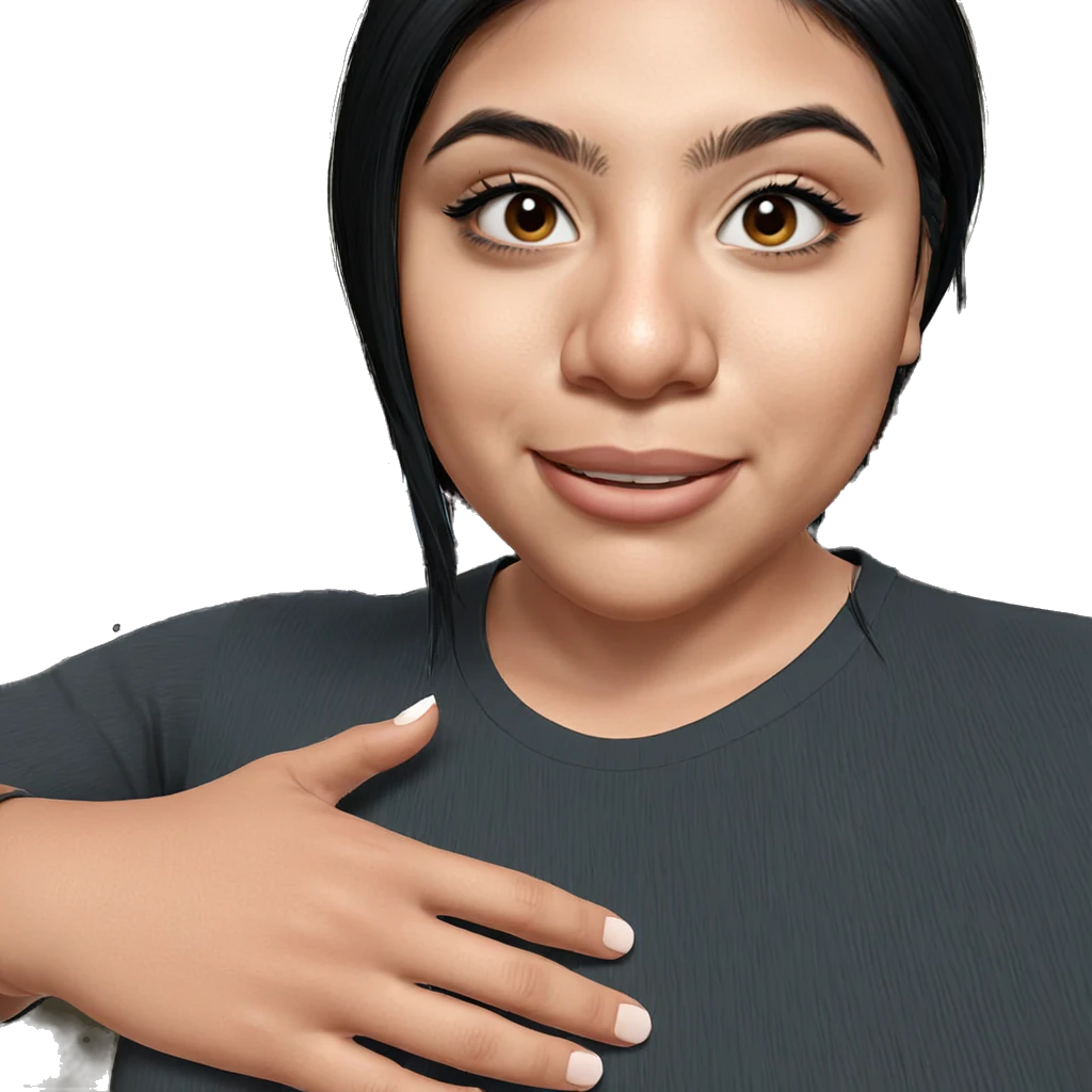 smiling girl with black hair emoji