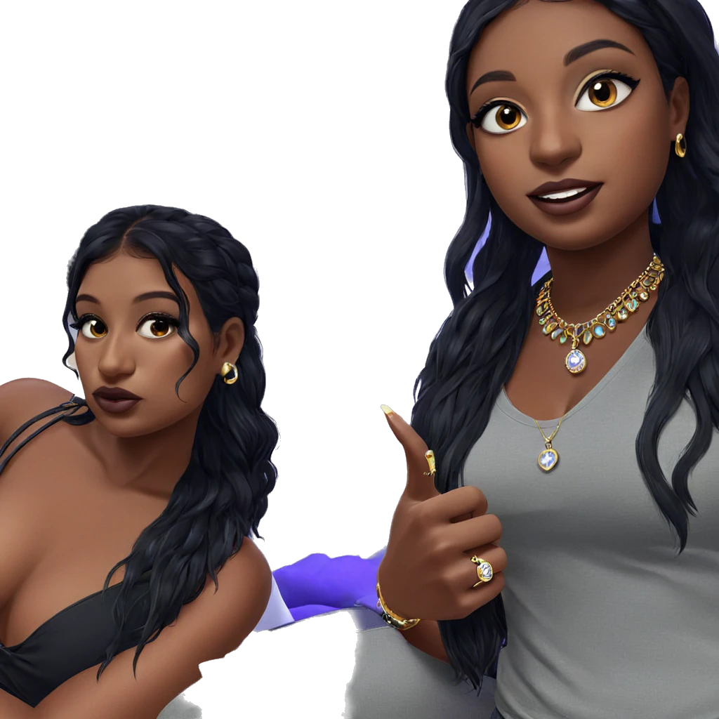 dark skinned girls with jewelry emoji