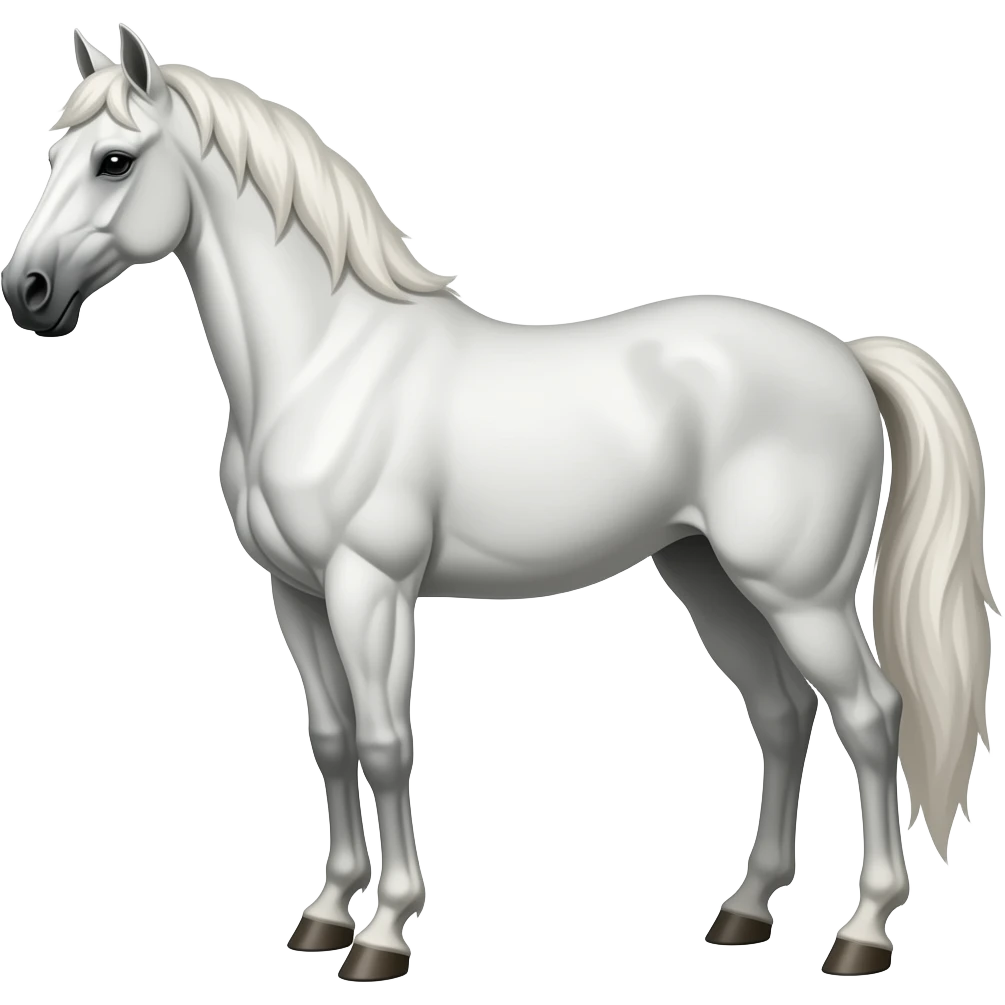 Generate white horse with muscular body make it for instagram emoji emoji
