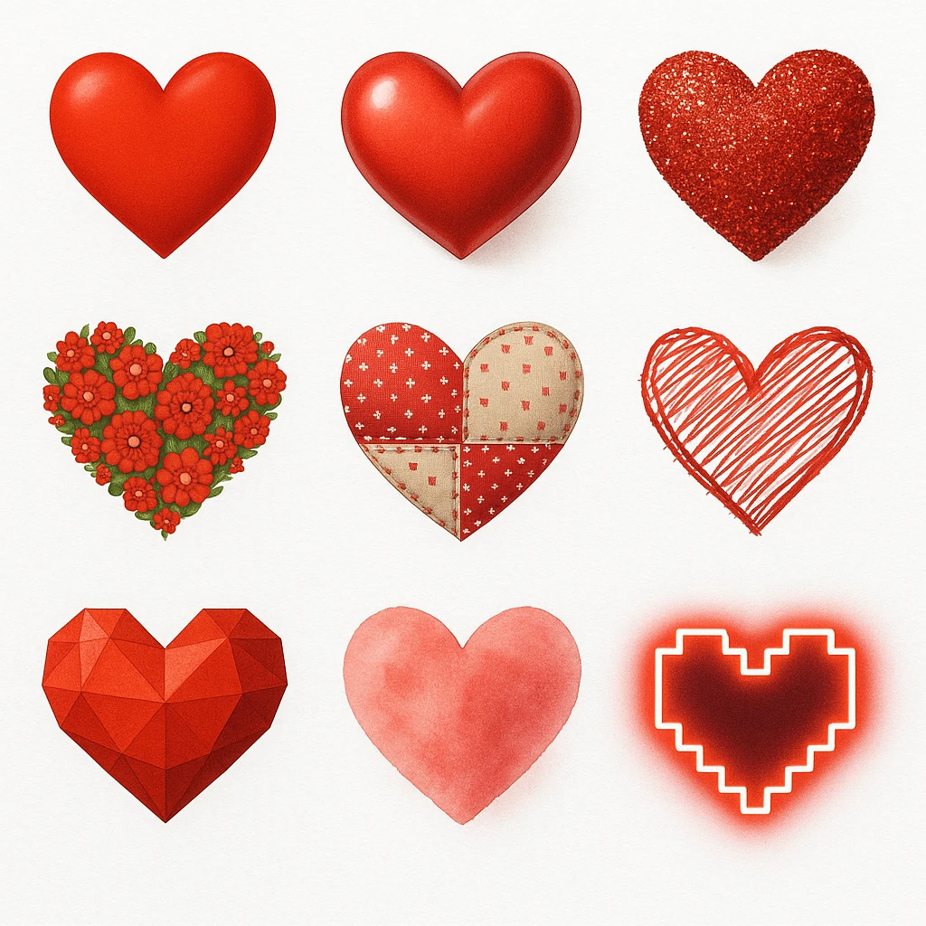 show more heart styles emoji