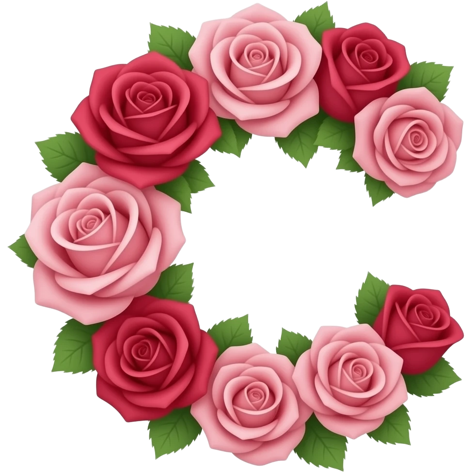 La  Letra C en forma de ramo de rosas emoji