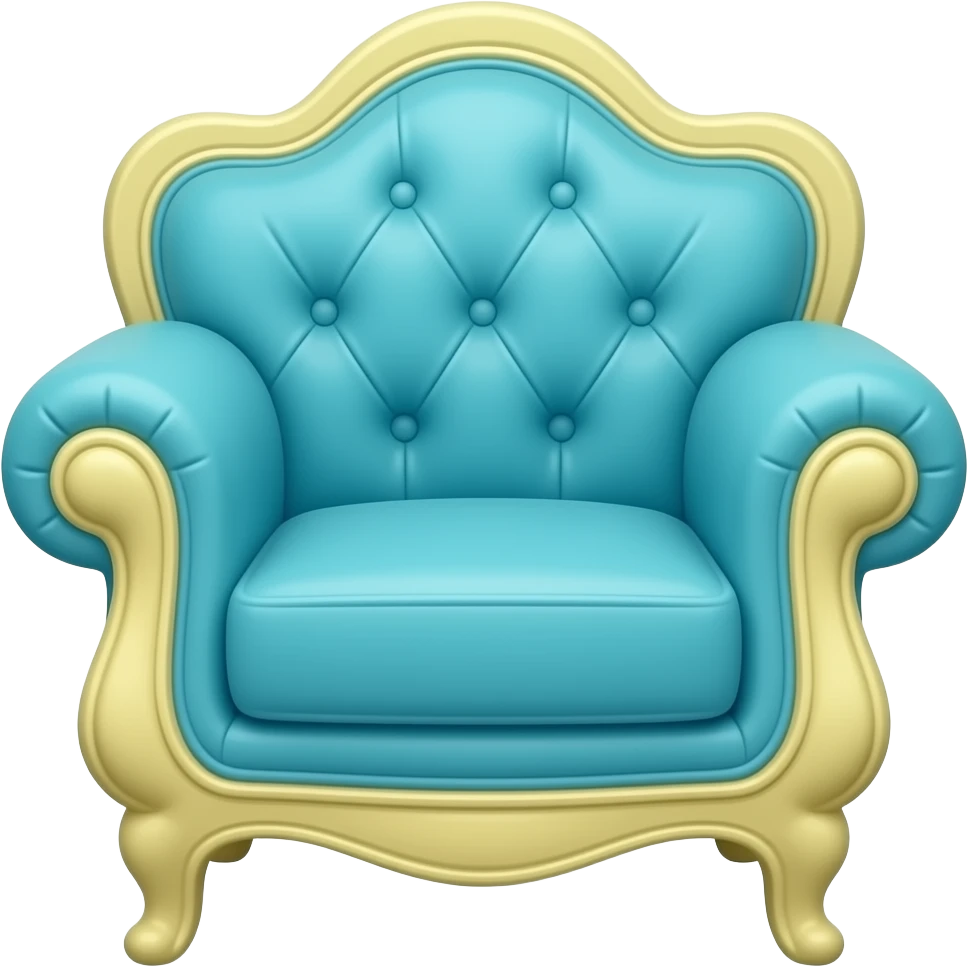 blue green  Ottoman Chair inspired by Barbie colour palette emoji
