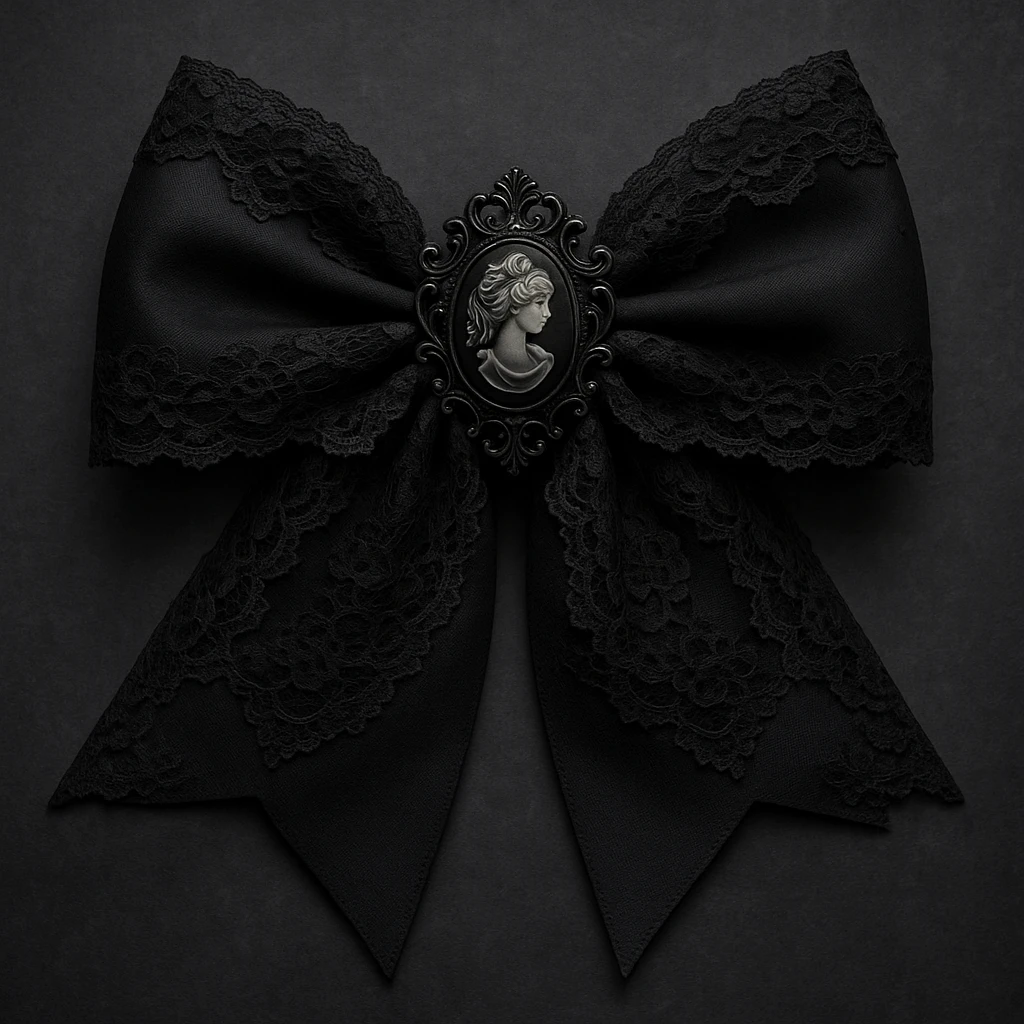 Goth bow emoji