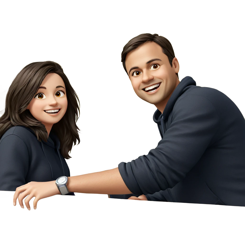 smiling girl with boy outdoors emoji
