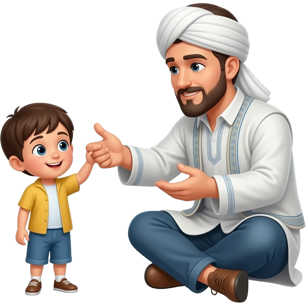 Kemer ile çocuk döven erkek adam emoji