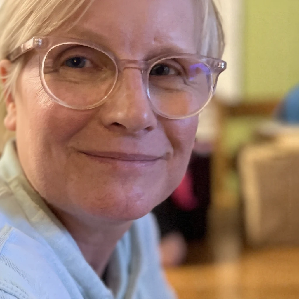 Me with pink translucent glasses  emoji