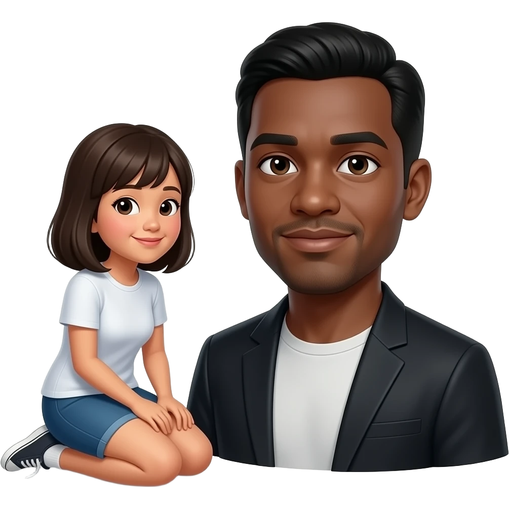 Pinay girl kneeling before a black guy emoji