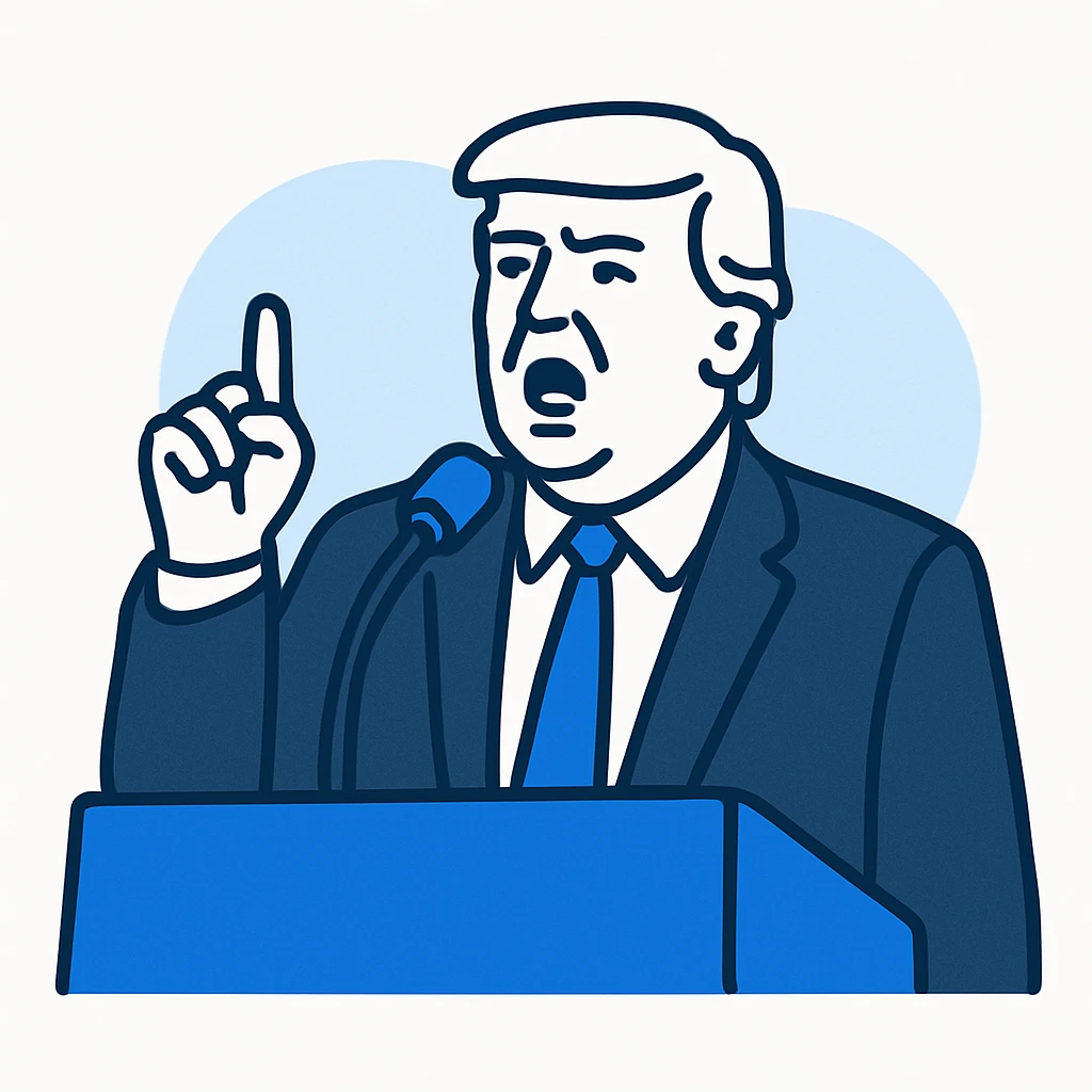 Donald Trump speaking at a rally emoji