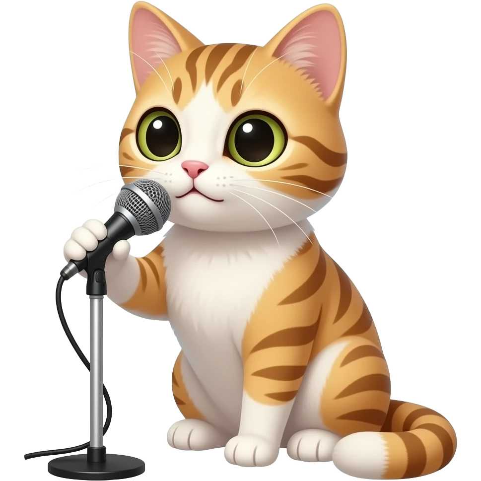 cat with microphone emoji