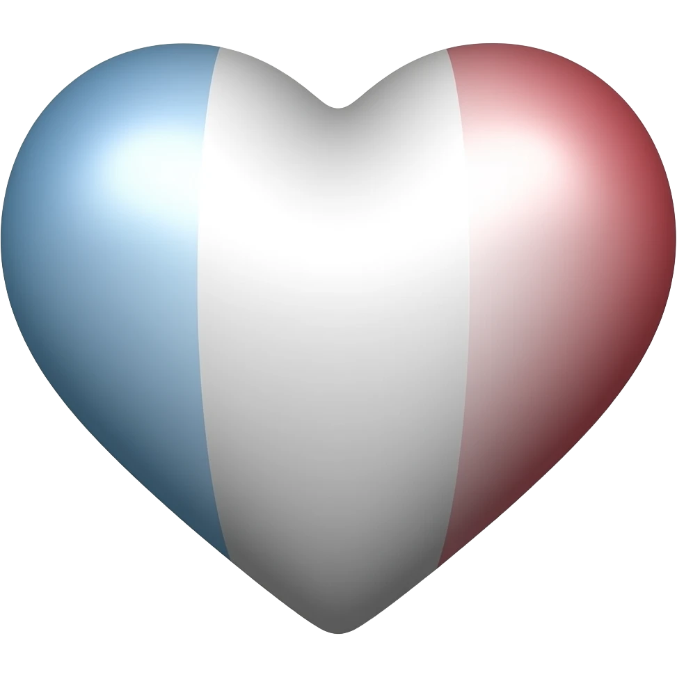 Multicolor heart only with light red, light blue and white emoji