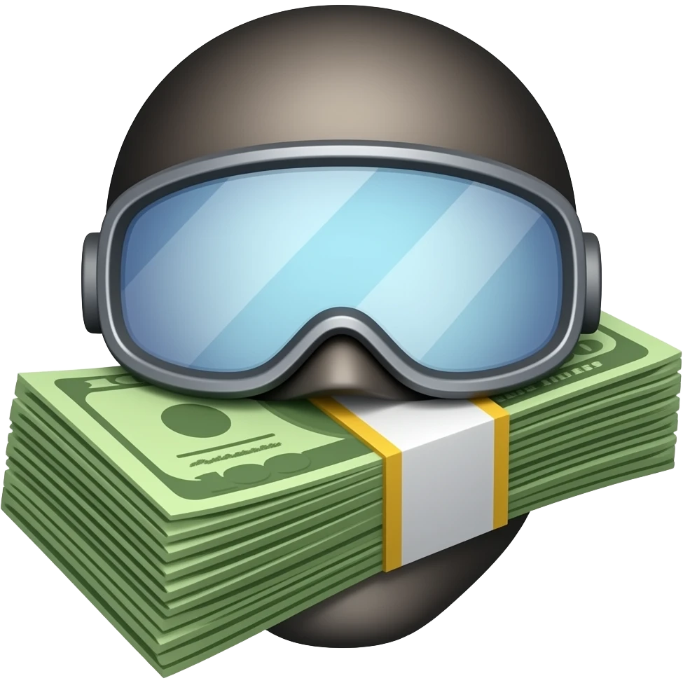 Ski mask, stack of money emoji