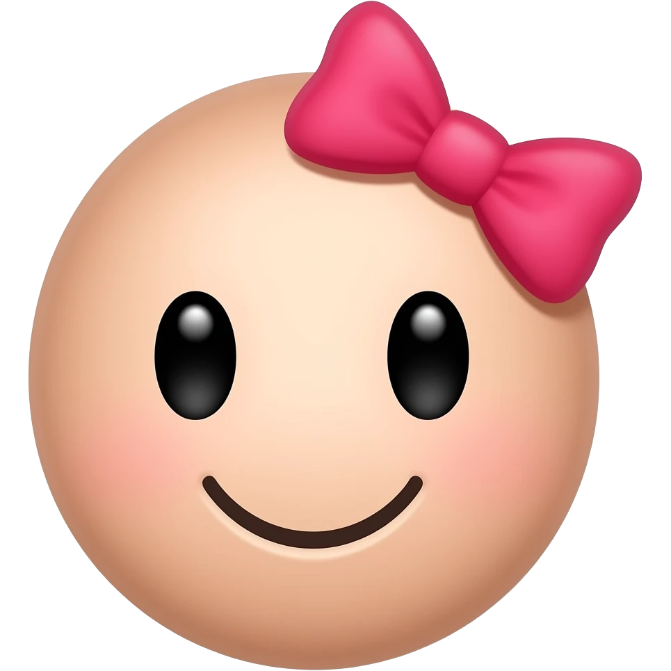 Smiling emoji with bow not human reference 😭 this guy no blush and bow should be at the side emoji