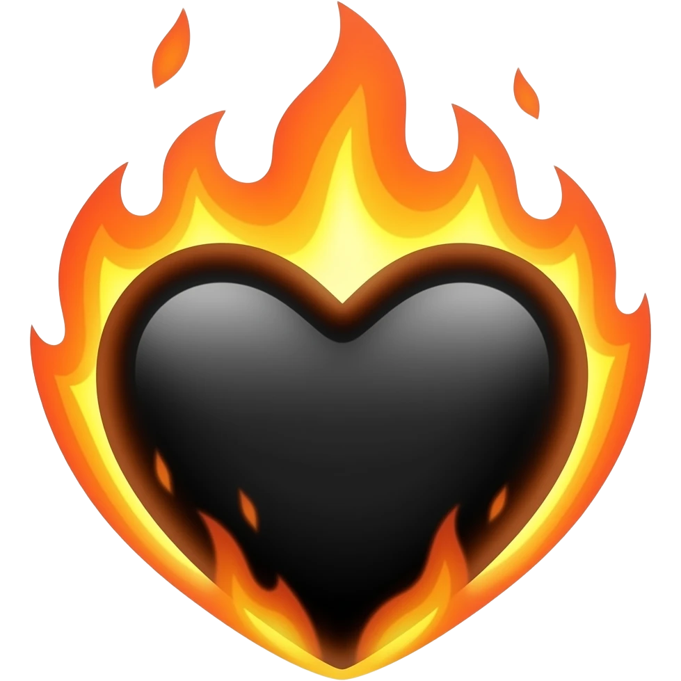 Black heart on fire emoji