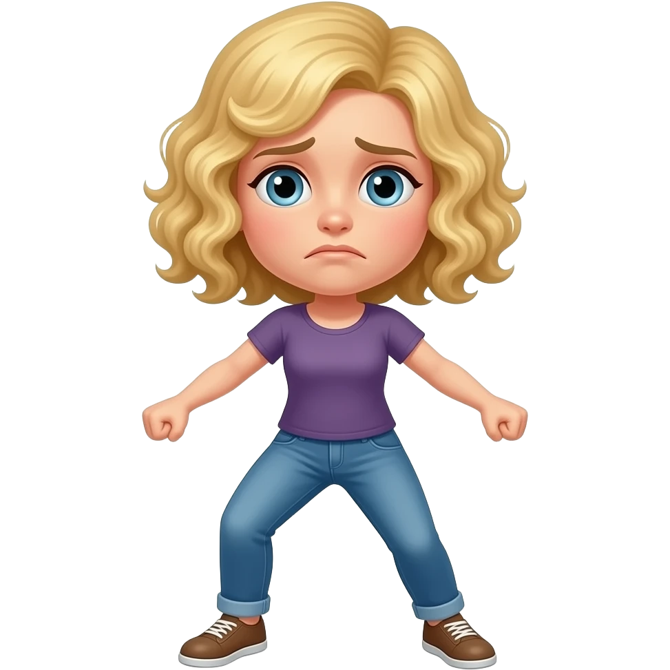 blonde curly bob tired fighting emoji