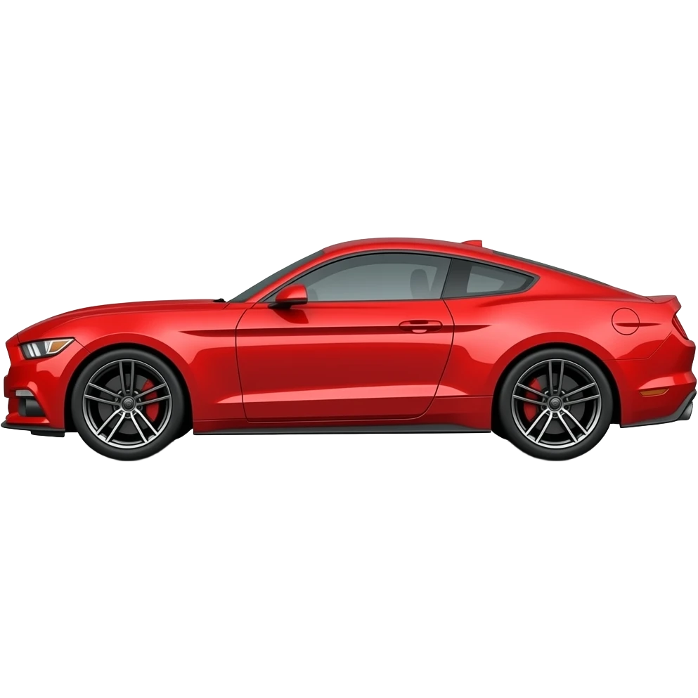 2017 shiney bright Red mustang emoji (whole car side view) emoji
