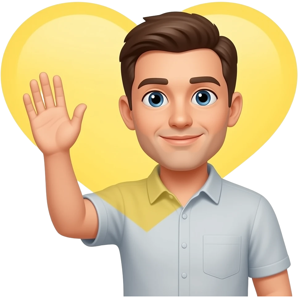 without hand and yellow heart emoji