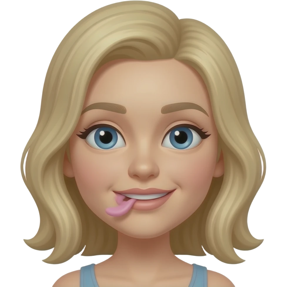 Flirty biting emoji emoji