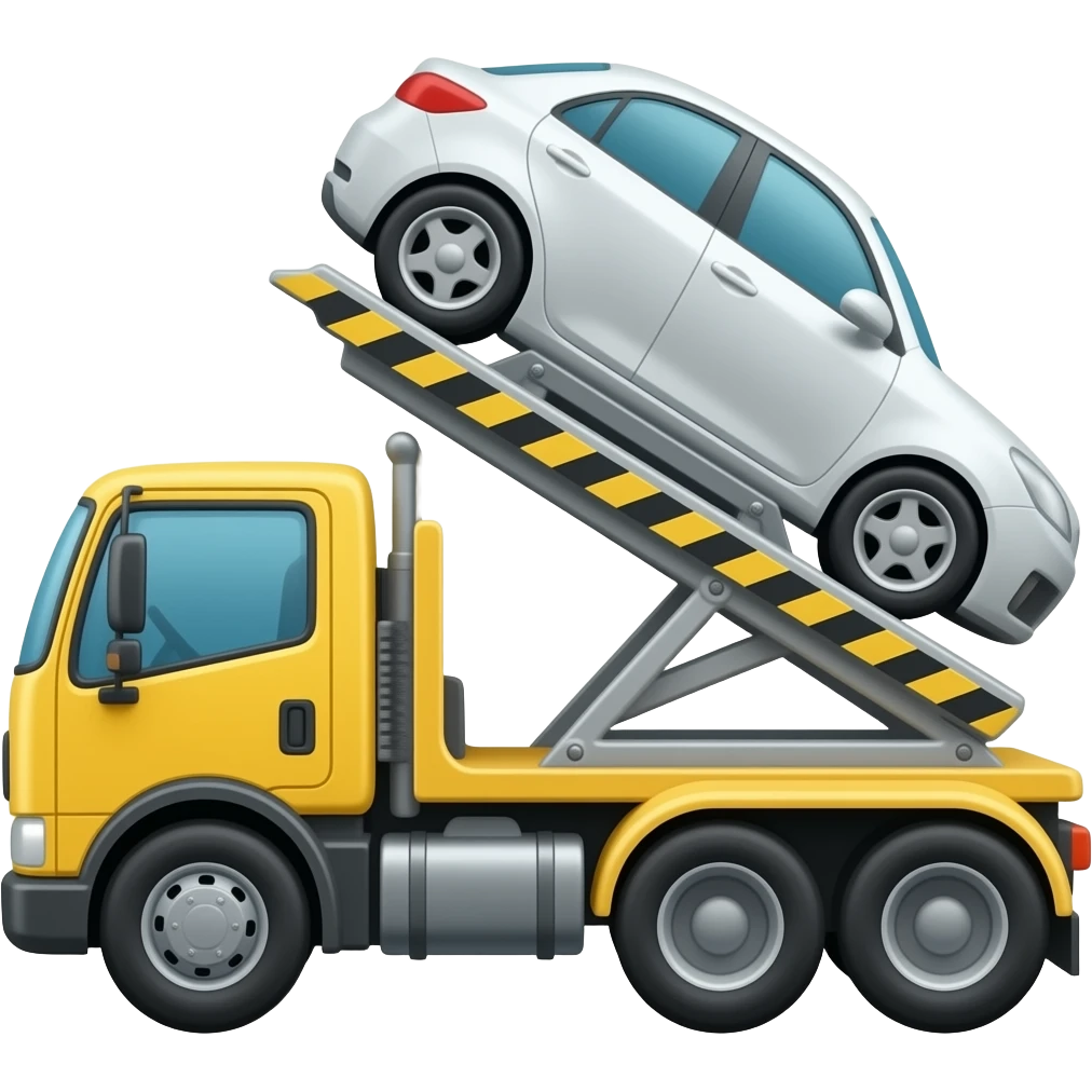 Truck towing a car emoji