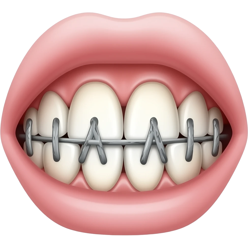 agregarle a esta imagen boca formada por varias xxxx en forma de sutura con dientes podridos emoji