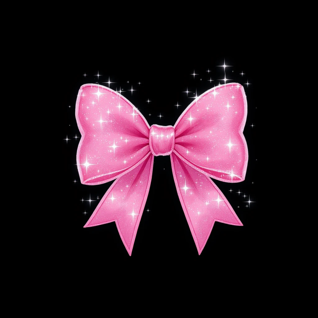 sakura bow, cute and shiny, with sparkles, no background emoji