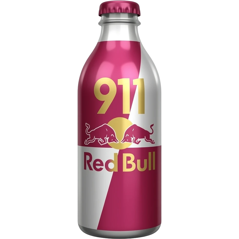Pink redbull bottle wrote this name in gold 911 Redbull emoji