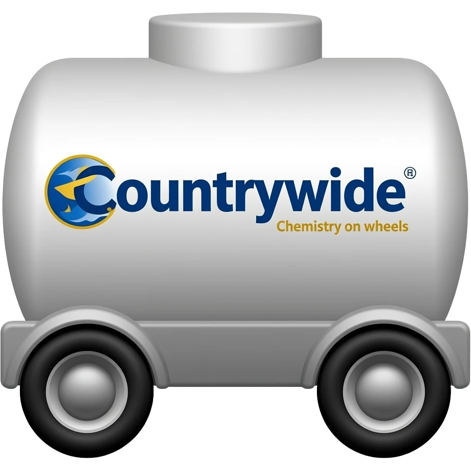 On the main tank correct the partially visible logo. The name in bigger font is Countrywide and below it the slogan is Chemistry on wheels emoji