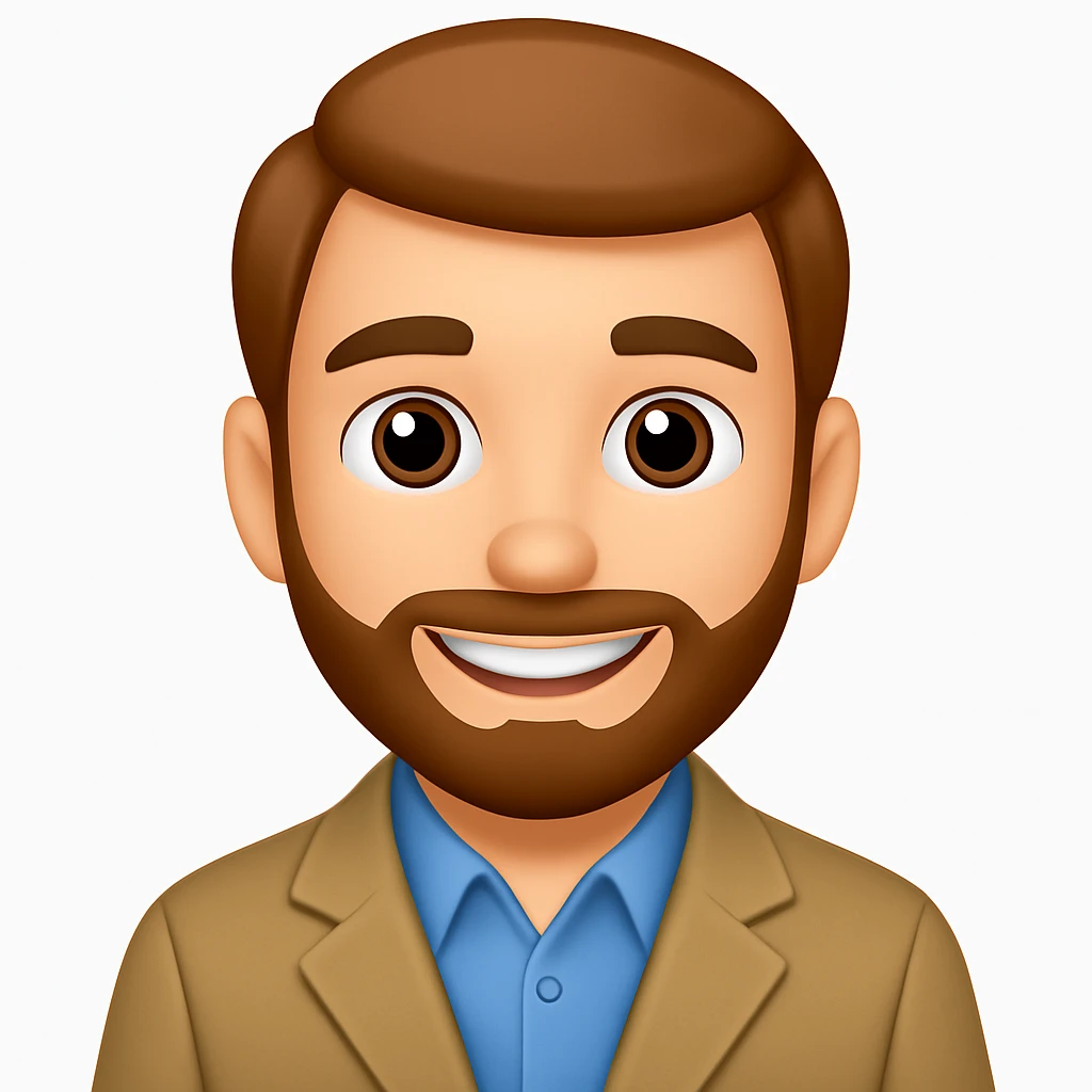 turn the second man in emoji style of the 1st image, match the facial features and match dressing style of the 2nd image emoji