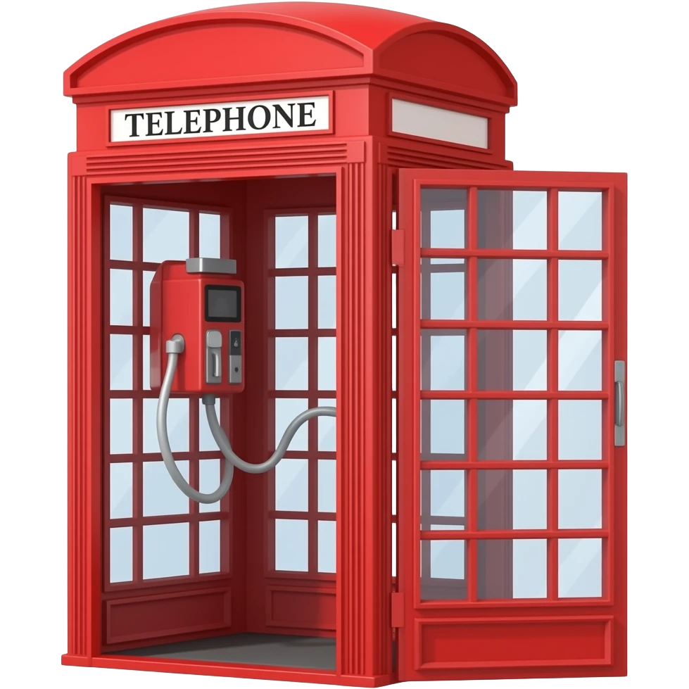 Telephone booth white background emoji