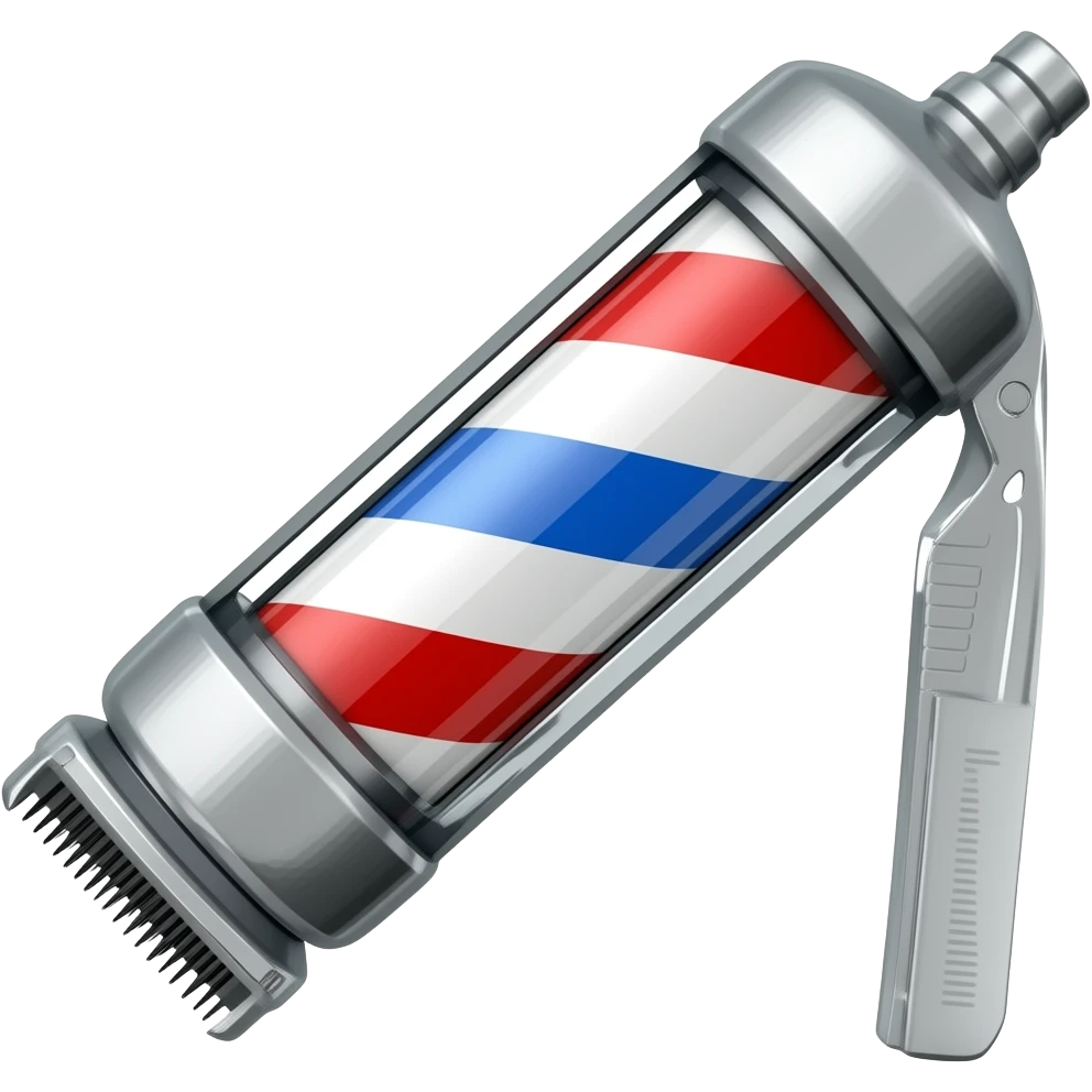 Barber machine and razor blade emoji
