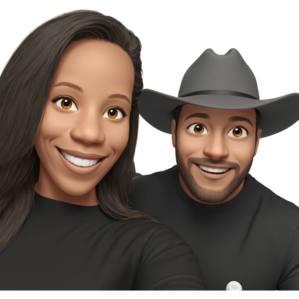 smiling couple selfie moment emoji