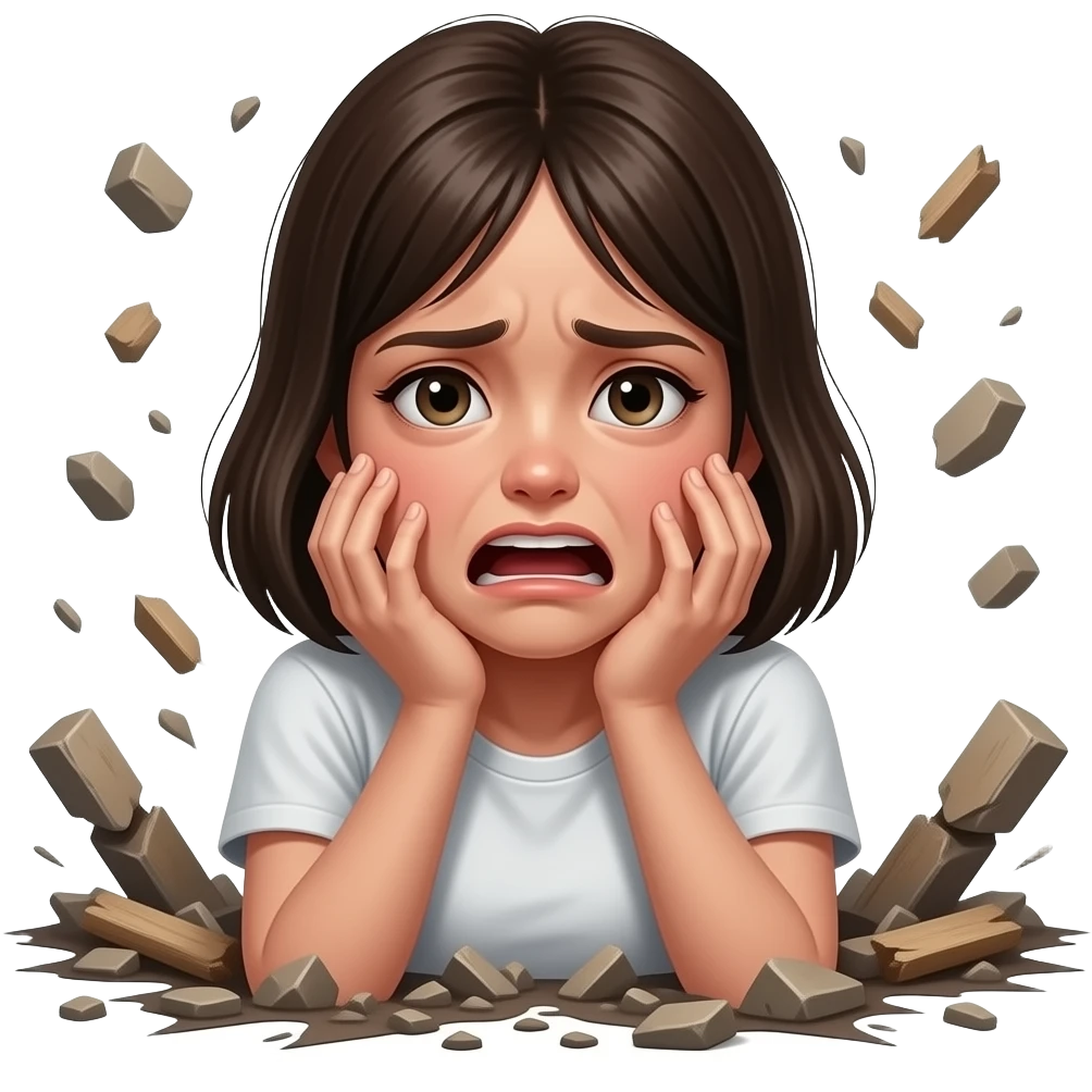 У девушки проблемы катастрофа emoji