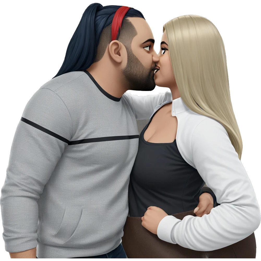 blonde and black hair couple emoji