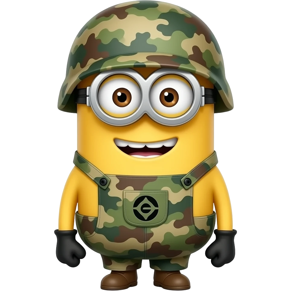 minion in army fatigues  text in banner BOHICA Bend Over Here It Comes Again emoji