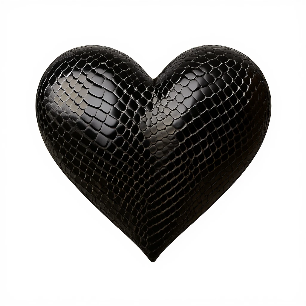 heart with a snakeskin texture emoji
