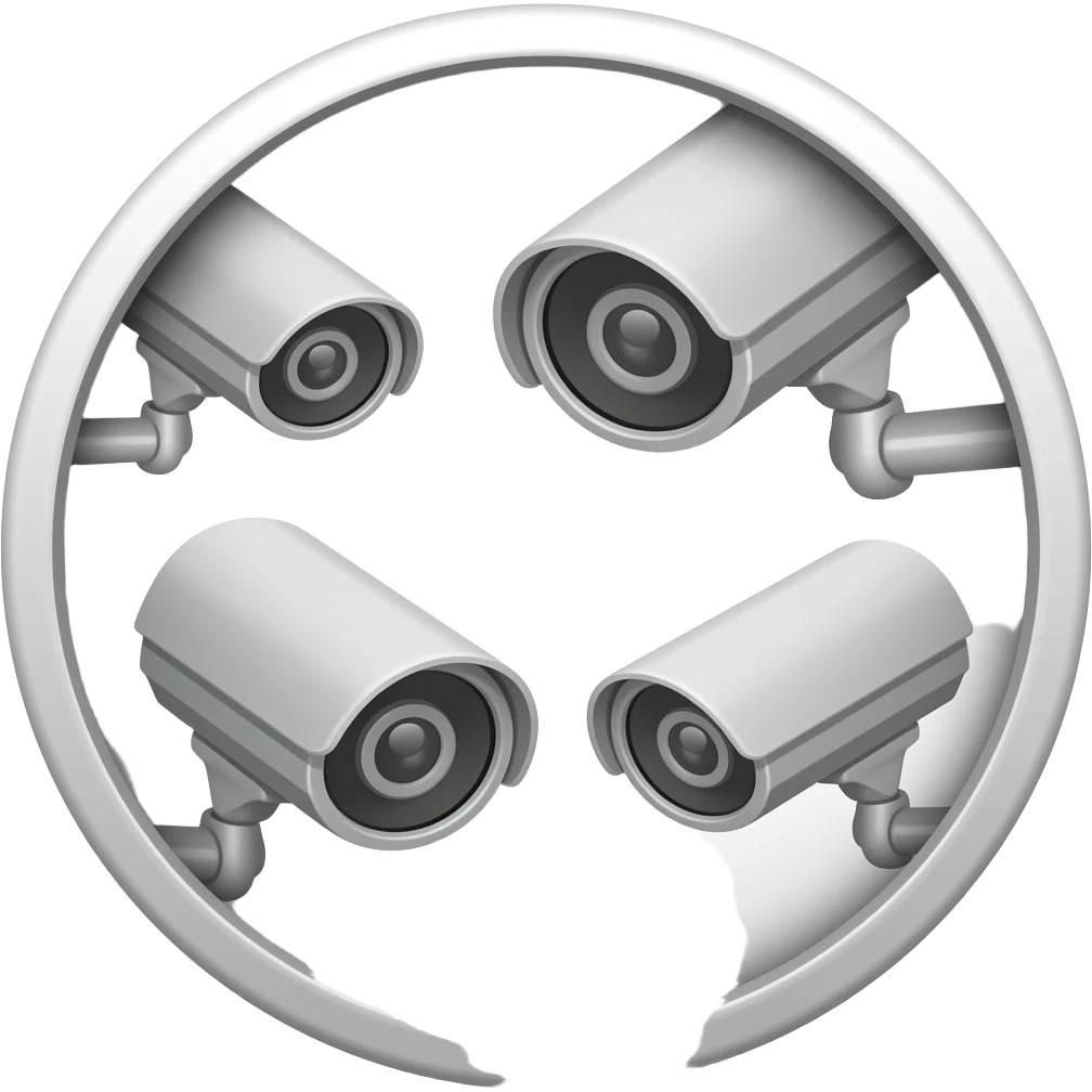 Multi CCTV inside a circle  emoji