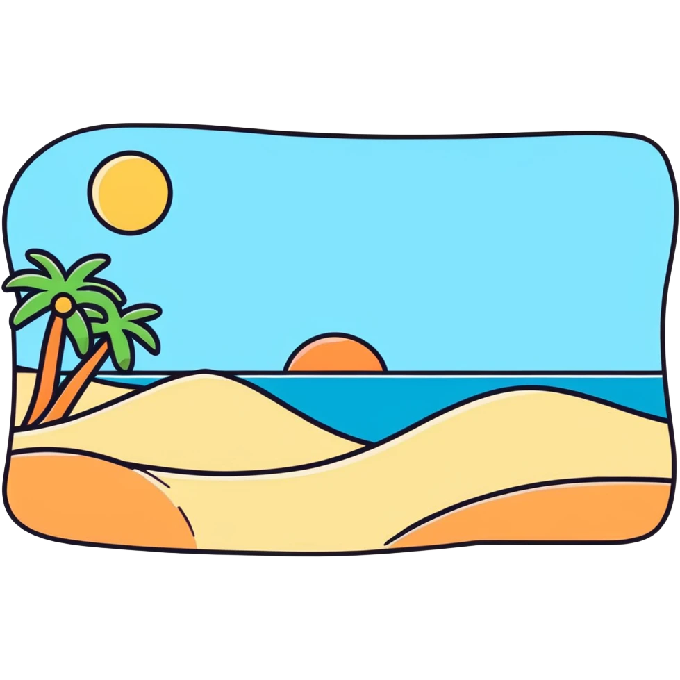 cute beach with starfish and shells emoji