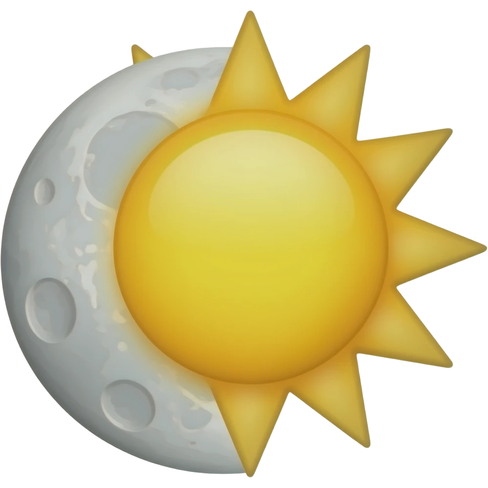 uma lua e um sol juntos emoji