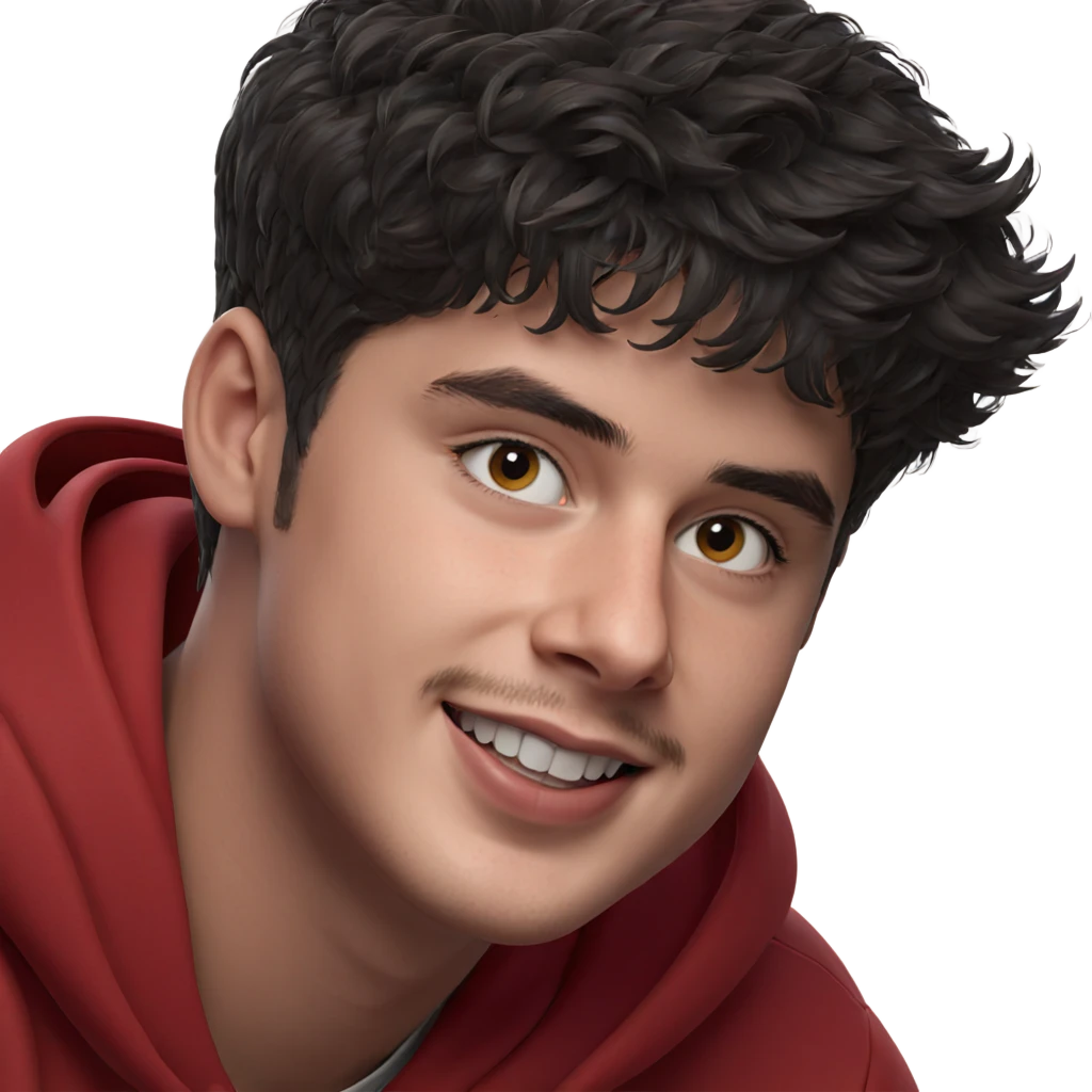 smiling boy in red hoodie emoji