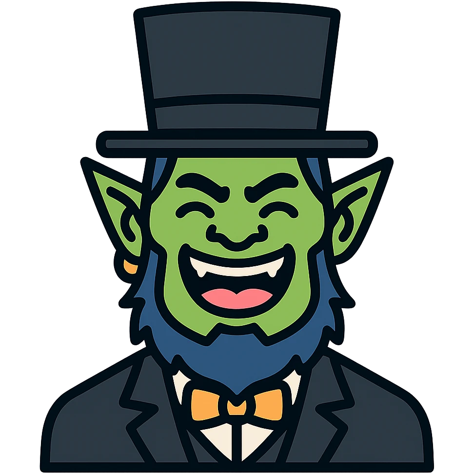 Thrall from World of Warcraft dressed as Abraham Lincoln laughing emoji