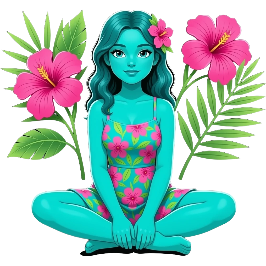A tropical human girl горячий порно hot сидеть смотреть голый naked turquoise and vivid hot pink? Lime green floral line art on a sleek black naked🔞🧎🏽‍♀️‍➡️ emoji