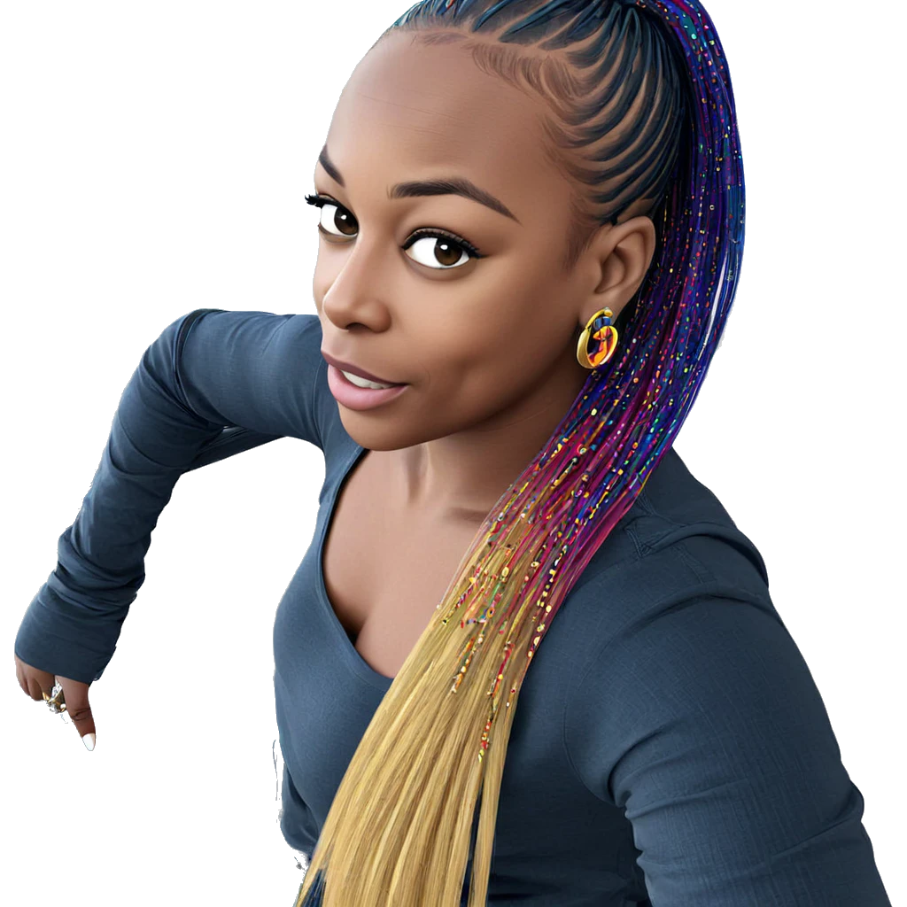 girl with vibrant hair jewelry emoji