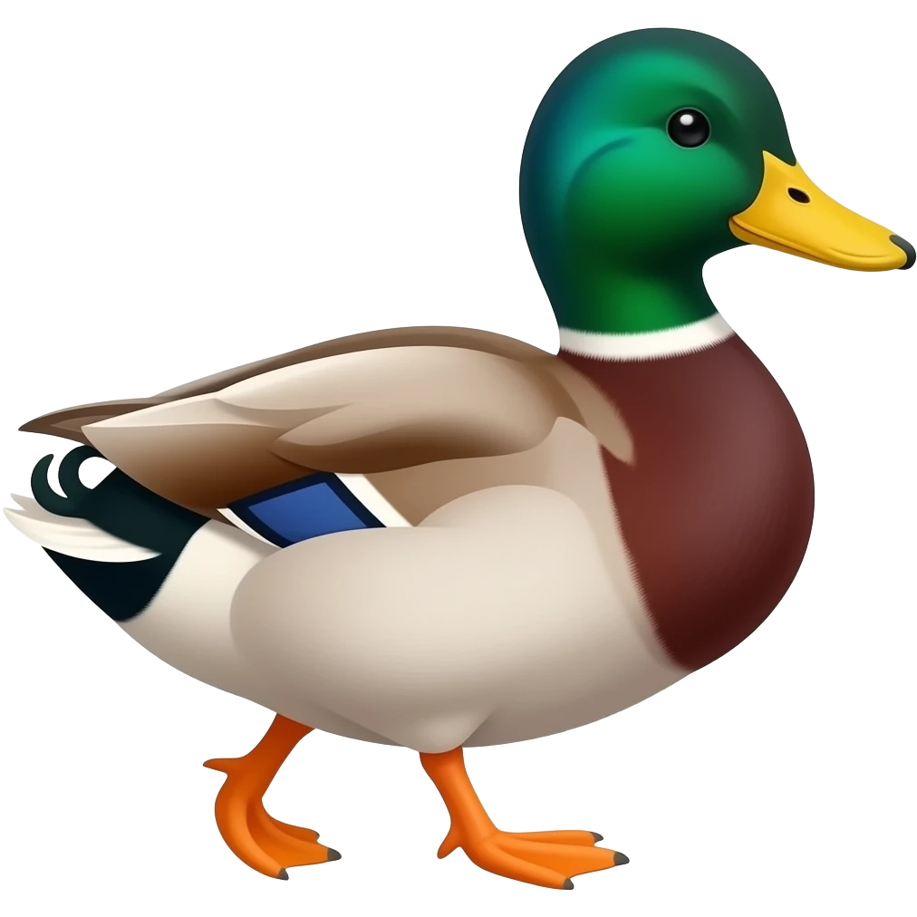 Cartoon mallard walking emoji