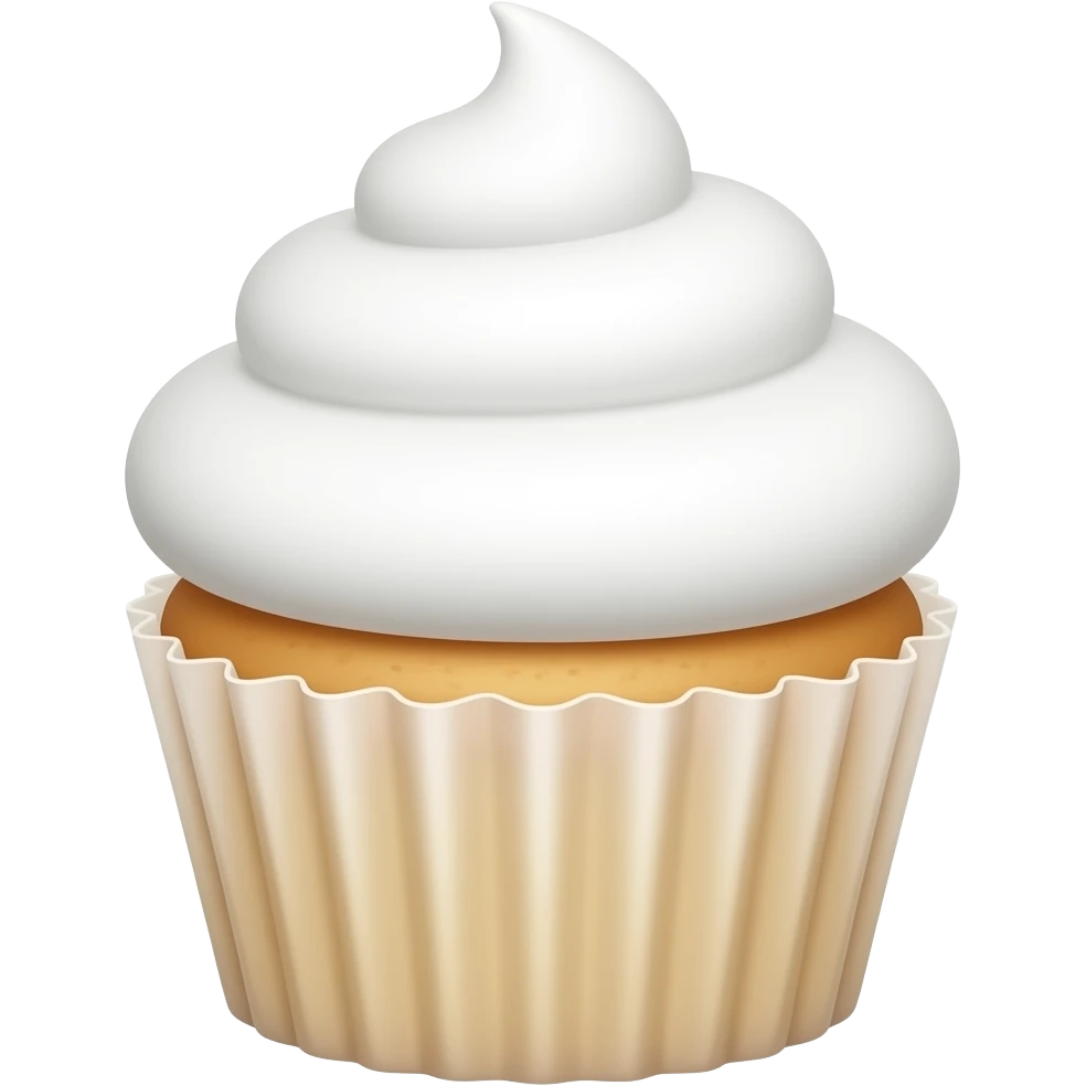 Plain marshmallow white cupcake emoji