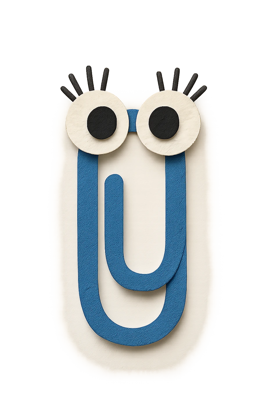 a cartoon style paperclip character with big googly eyes and long eyelashes emoji