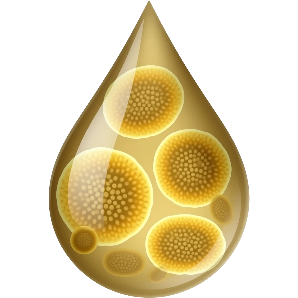 urine droplet with bacteria on the side emoji
