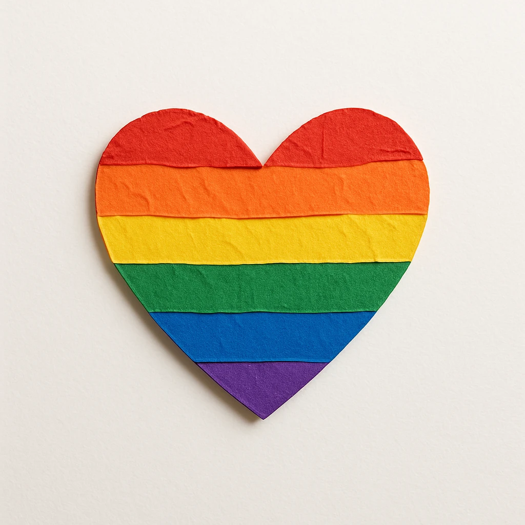 pride heart, layered cutout effect emoji