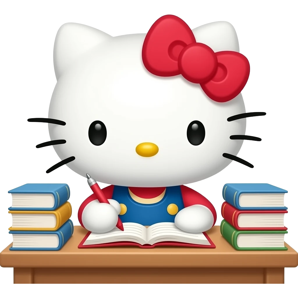 Hello Kitty study emoji emoji