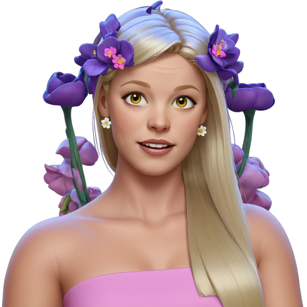 blonde girl with flower earrings emoji
